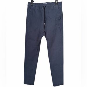 Charles and a Half Slim Tapered Navy Pants Elastic Waist - Medium  Pre-Loved